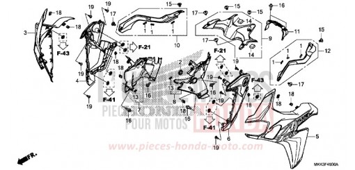 MIDDLE COWL (CRF1000A/AL/D/DL) CRF1000DJ de 2018